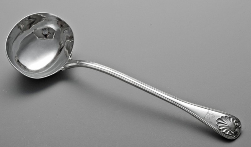 silver soup ladle